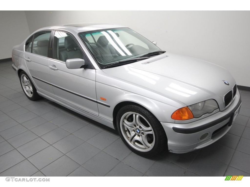 2001 3 Series 330i Sedan - Titanium Silver Metallic / Grey photo #8