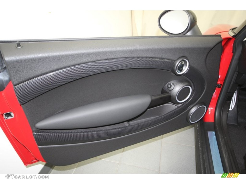 2013 Mini Cooper S Hardtop Carbon Black Door Panel Photo #75153676