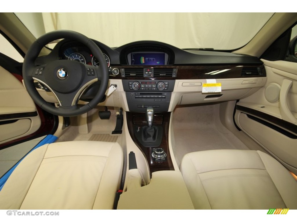 2013 BMW 3 Series 328i Coupe Cream Beige Dashboard Photo #75155228