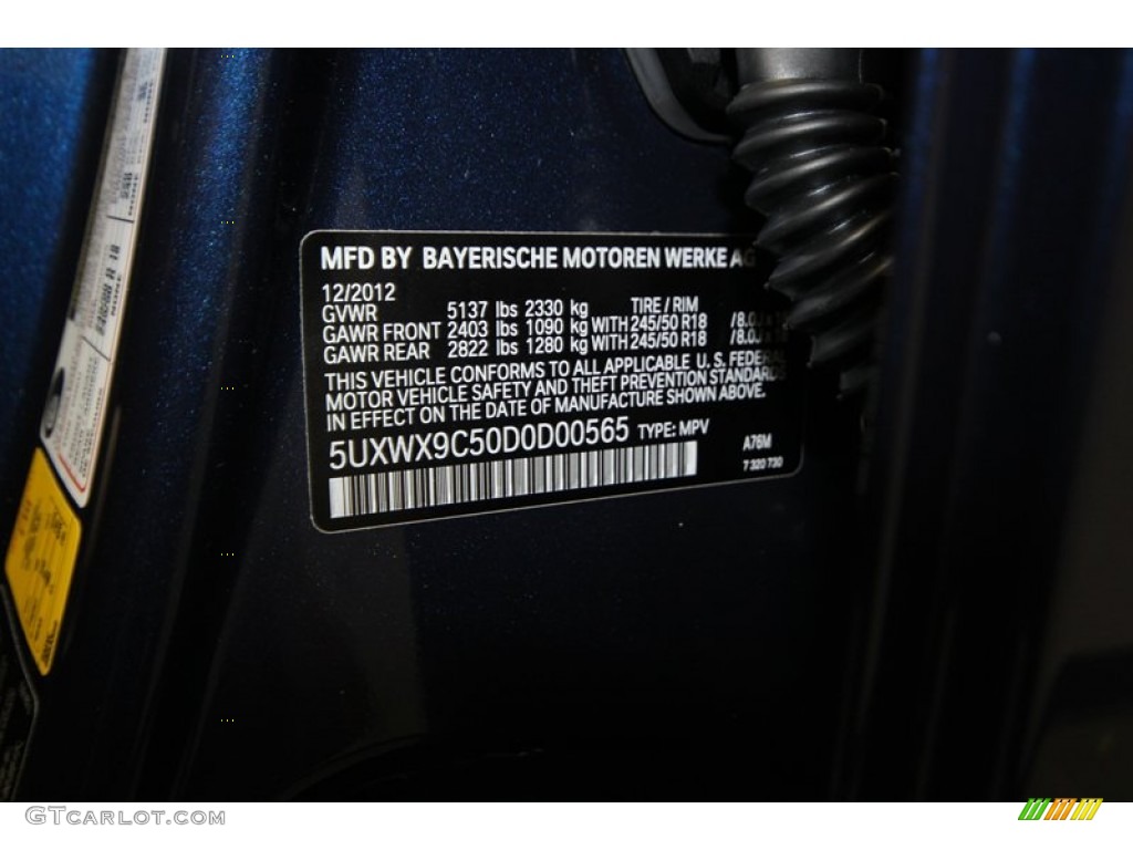 2013 X3 xDrive 28i - Deep Sea Blue Metallic / Oyster photo #9