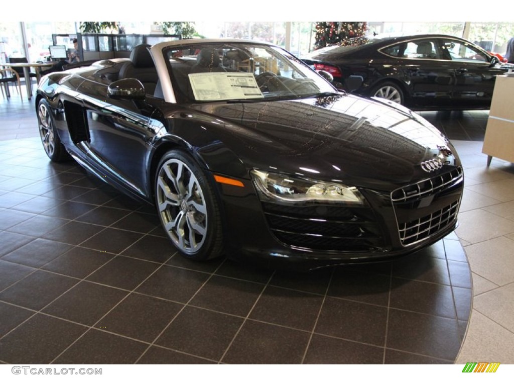 Phantom Black Pearl Effect 2012 Audi R8 Spyder 5.2 FSI quattro Exterior Photo #75156772