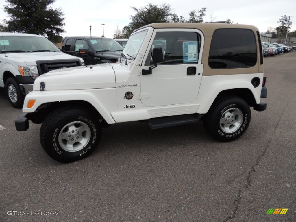 Stone White 2002 Jeep Wrangler Sahara 4x4 Exterior Photo #75159331