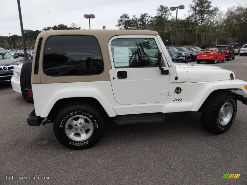 Stone White 2002 Jeep Wrangler Sahara 4x4 Exterior Photo #75159427