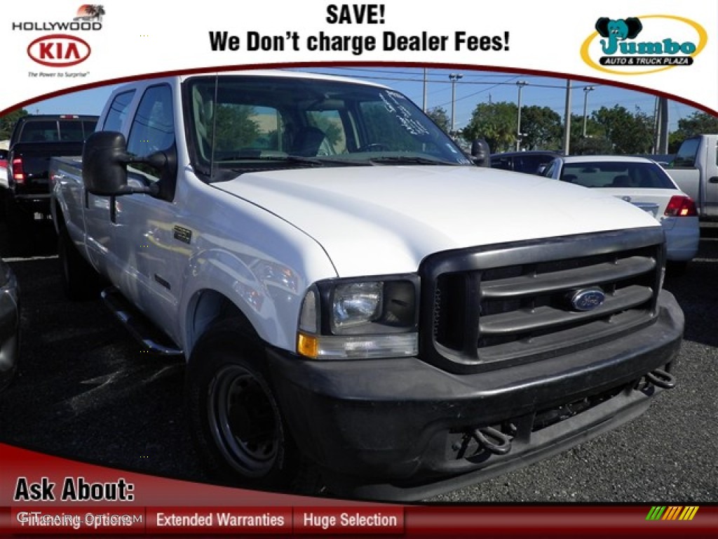 2003 F350 Super Duty XL Crew Cab - Oxford White / Dark Flint photo #1