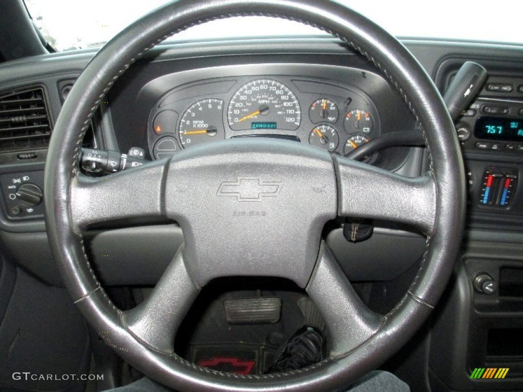 2005 Chevrolet Silverado 1500 Z71 Extended Cab 4x4 Dark Charcoal Steering Wheel Photo #75159814