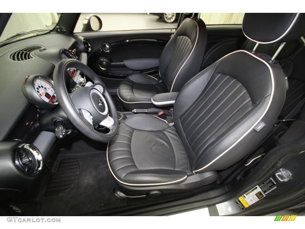 Lounge Carbon Black Leather Interior 2010 Mini Cooper S Hardtop Photo #75160264