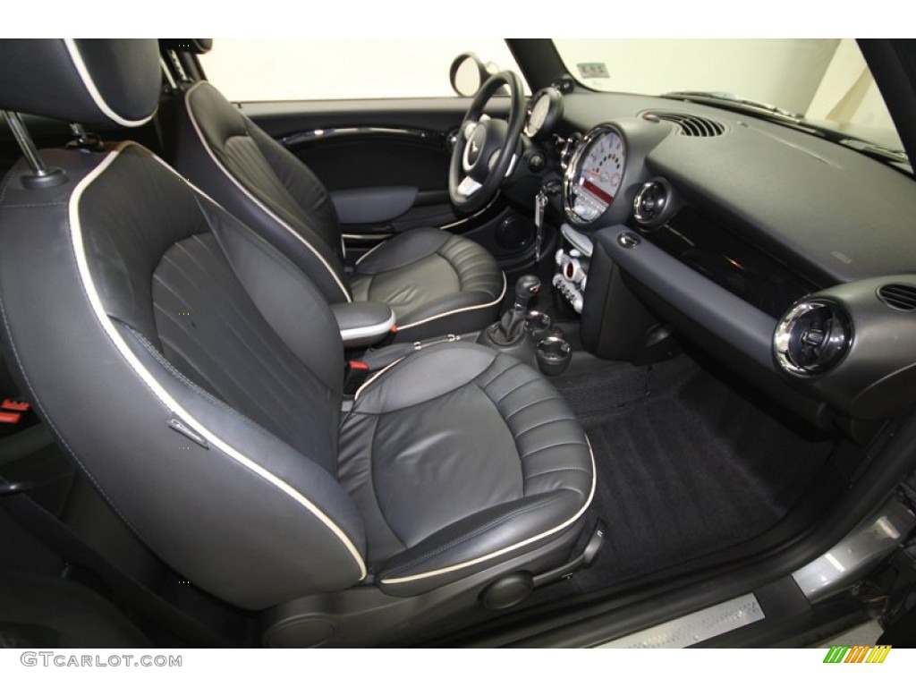 Lounge Carbon Black Leather Interior 2010 Mini Cooper S Hardtop Photo #75160507