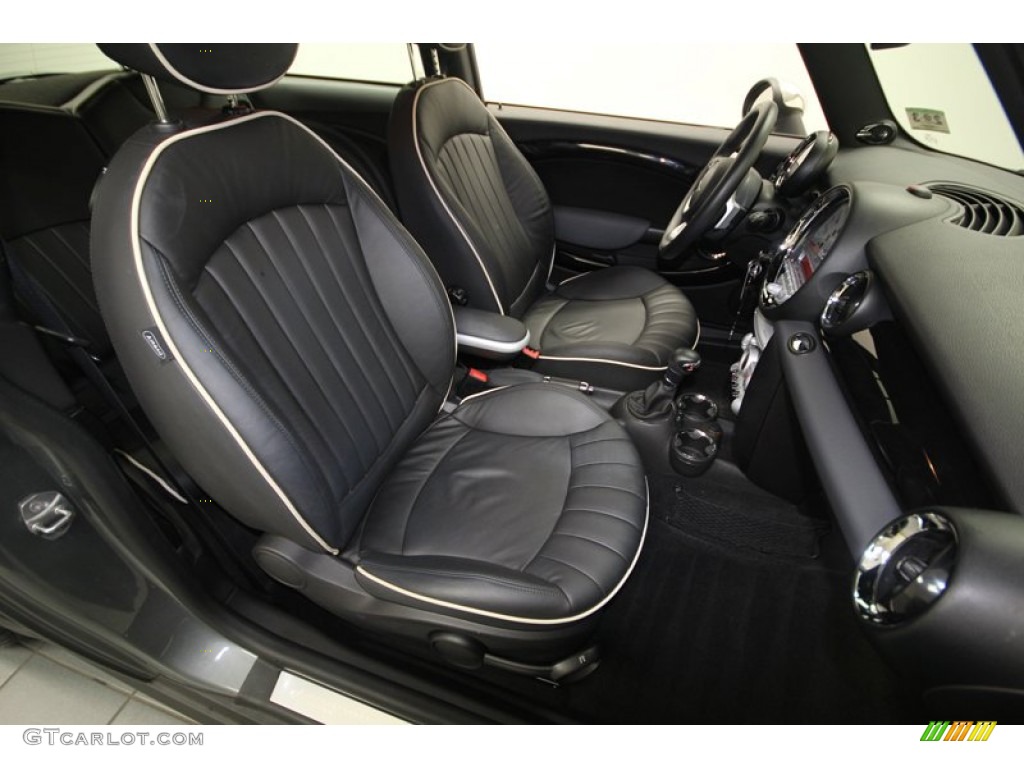 Lounge Carbon Black Leather Interior 2010 Mini Cooper S Hardtop Photo #75160516