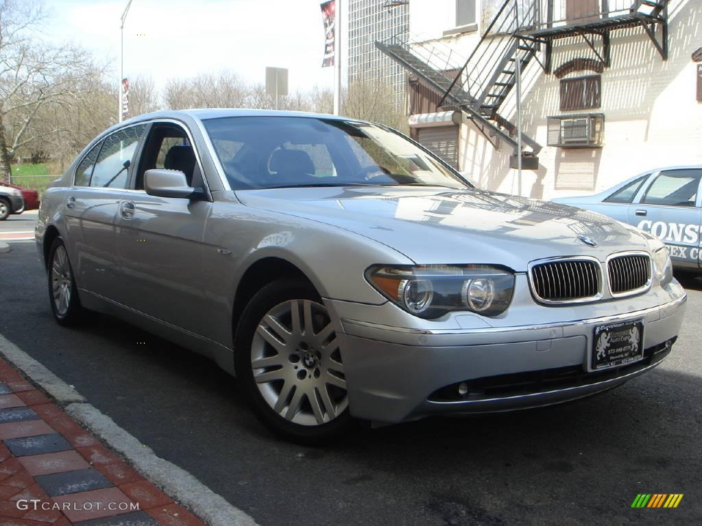 2003 7 Series 745Li Sedan - Titanium Silver Metallic / Black/Black photo #2