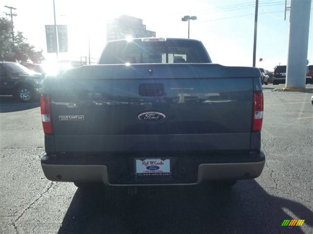 2004 F150 Lariat SuperCrew 4x4 - Medium Wedgewood Blue Metallic / Tan photo #4