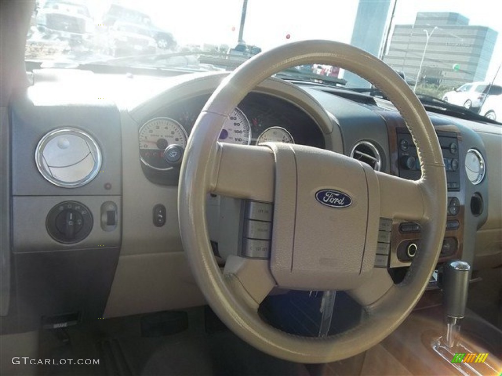 2004 F150 Lariat SuperCrew 4x4 - Medium Wedgewood Blue Metallic / Tan photo #13