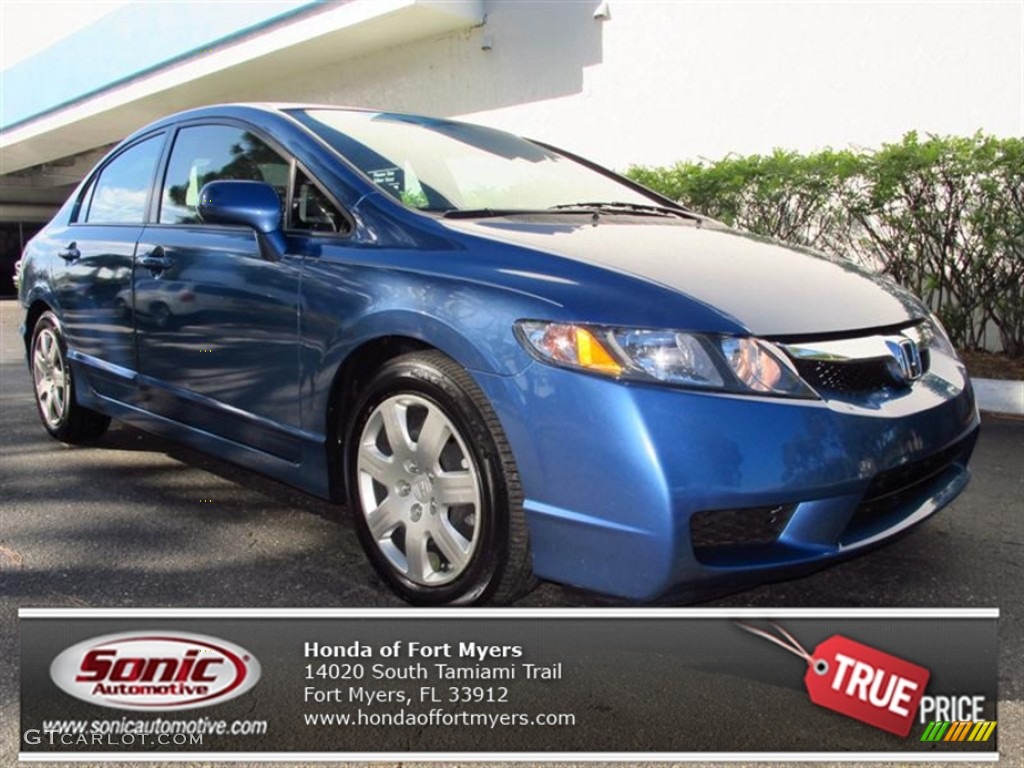 2010 Civic LX Sedan - Atomic Blue Metallic / Gray photo #1