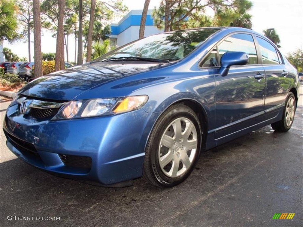 2010 Civic LX Sedan - Atomic Blue Metallic / Gray photo #7