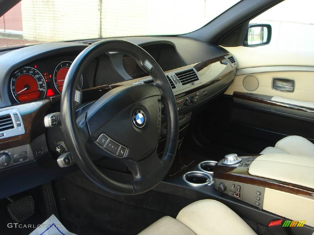 2004 7 Series 745i Sedan - Jet Black / Black/Creme Beige photo #6