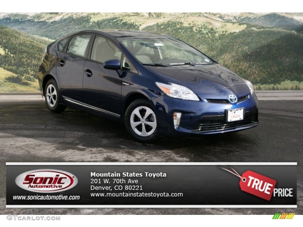 2013 Prius Three Hybrid - Nautical Blue Metallic / Misty Gray photo #1