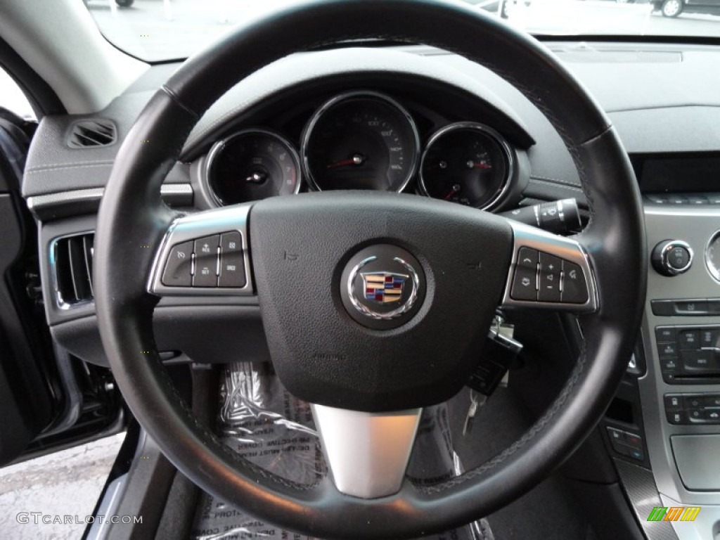 2009 Cadillac CTS Sedan Ebony Steering Wheel Photo #75170025