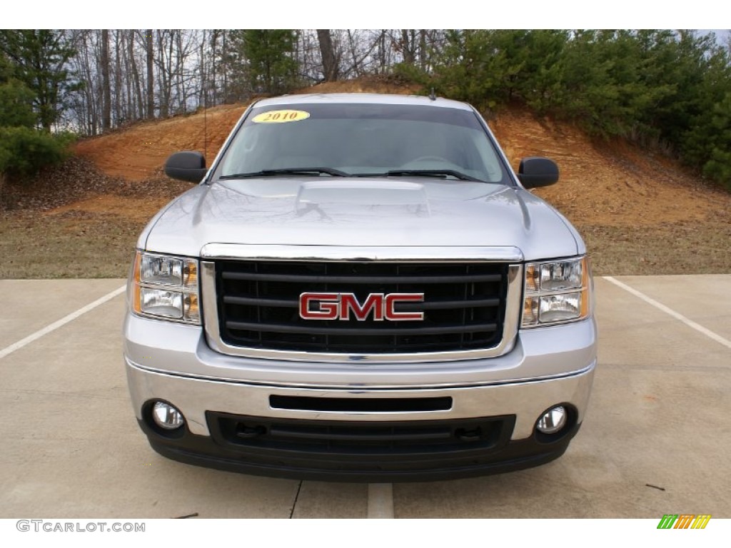 2010 Sierra 1500 SLE Crew Cab - Pure Silver Metallic / Ebony photo #4