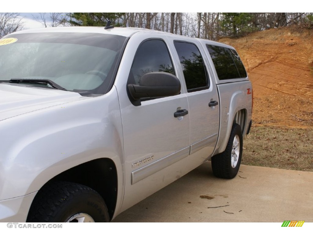 2010 Sierra 1500 SLE Crew Cab - Pure Silver Metallic / Ebony photo #8