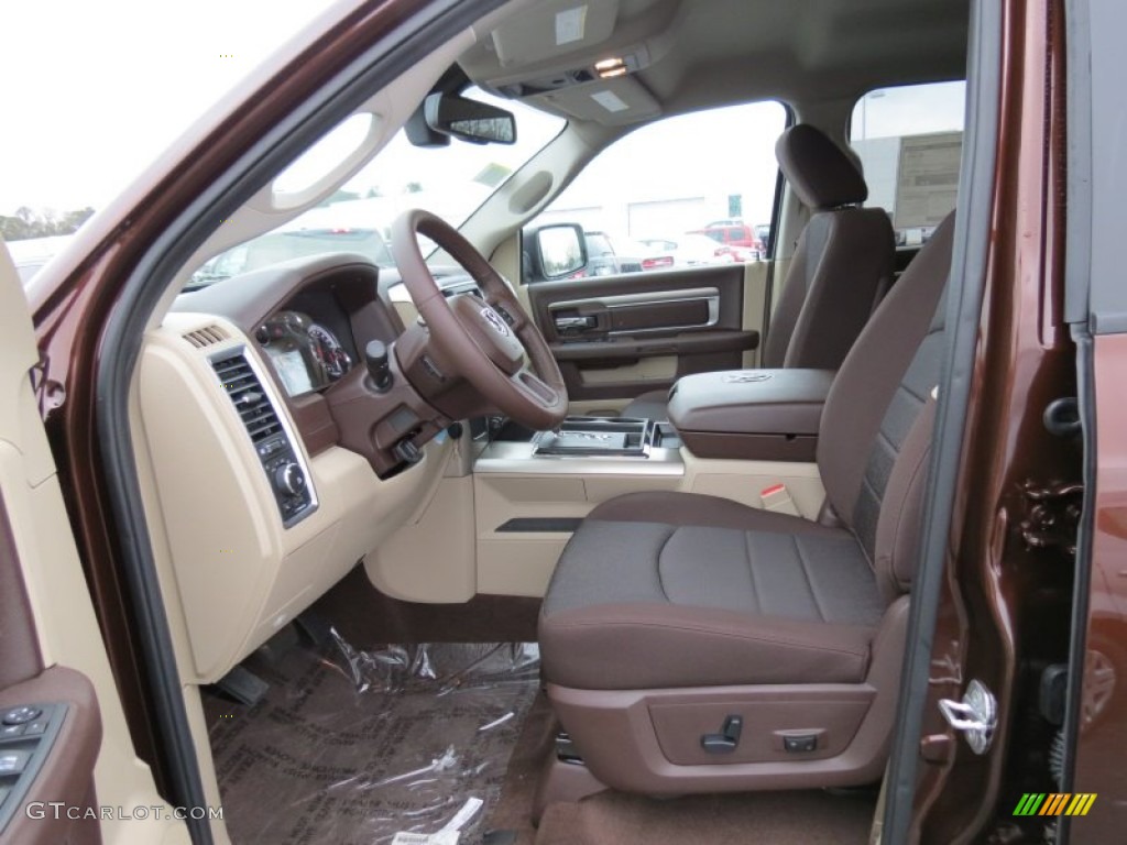 2013 1500 Big Horn Crew Cab - Western Brown Pearl / Canyon Brown/Light Frost Beige photo #7