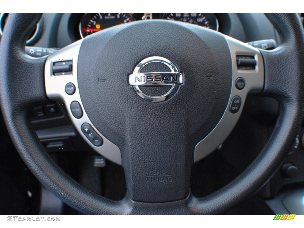 2011 Nissan Rogue S AWD Krom Edition Black Steering Wheel Photo #75172295