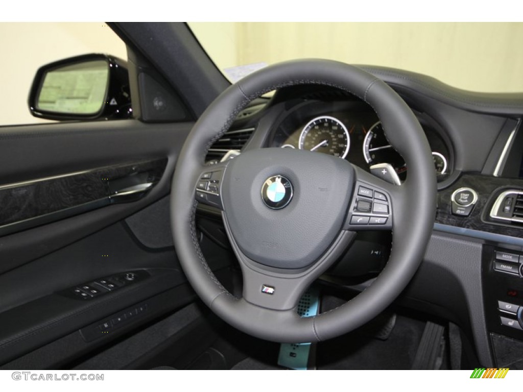 2013 BMW 7 Series 750i Sedan Black Steering Wheel Photo #75172325