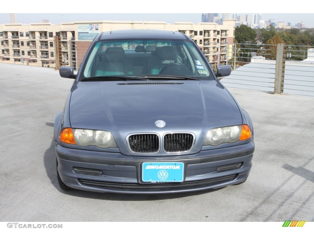 2001 3 Series 325i Sedan - Steel Blue Metallic / Grey photo #2