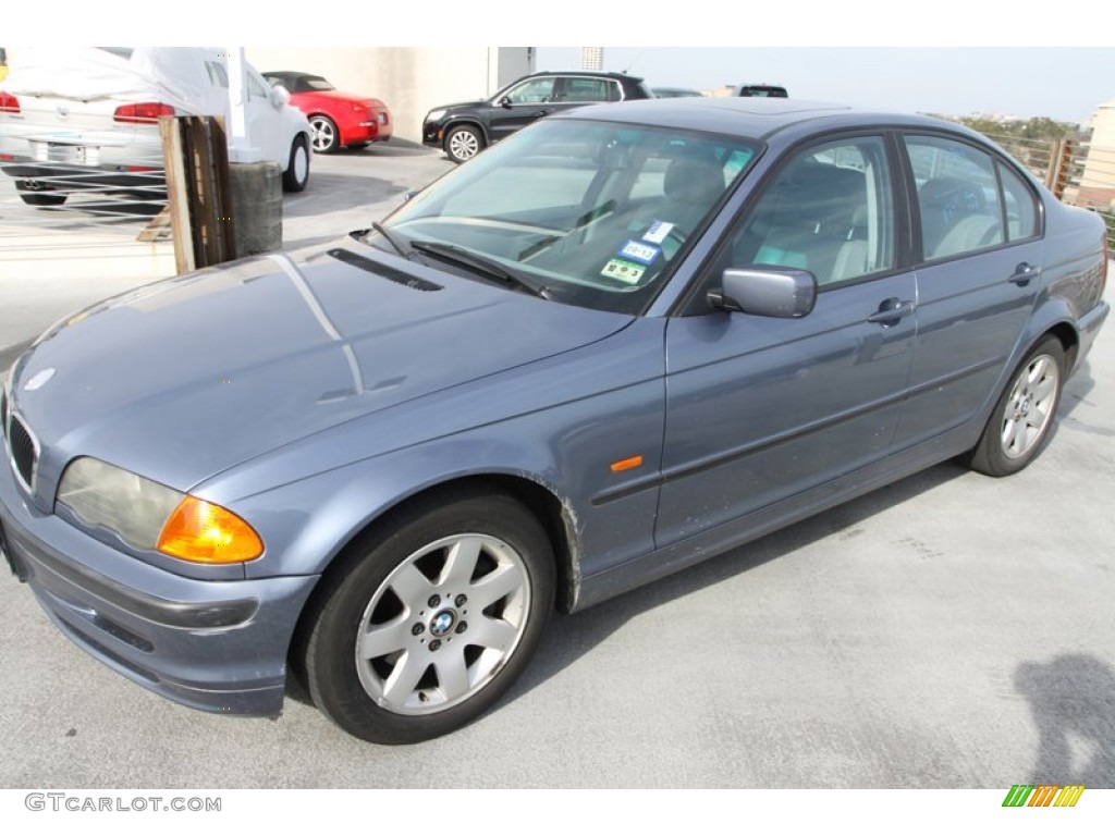 2001 3 Series 325i Sedan - Steel Blue Metallic / Grey photo #3