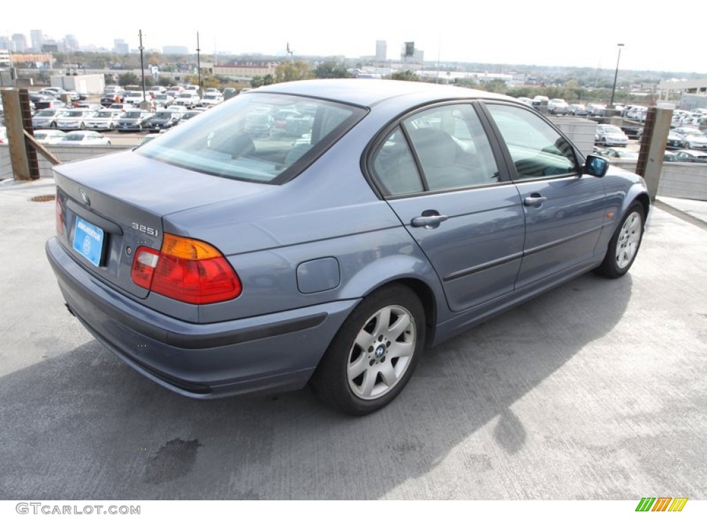 2001 3 Series 325i Sedan - Steel Blue Metallic / Grey photo #9