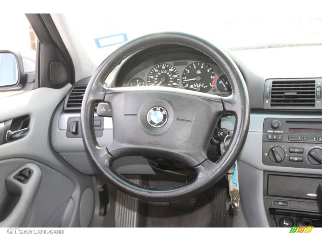 2001 3 Series 325i Sedan - Steel Blue Metallic / Grey photo #16