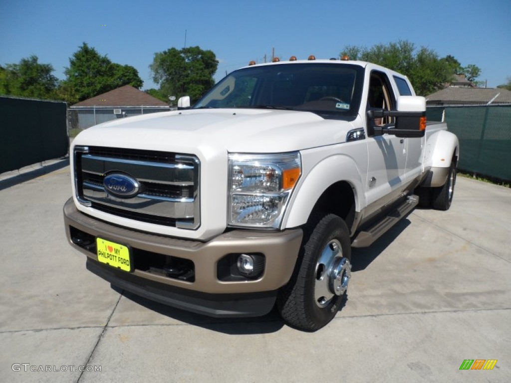 2012 F350 Super Duty King Ranch Crew Cab 4x4 Dually - Oxford White / Chaparral Leather photo #7
