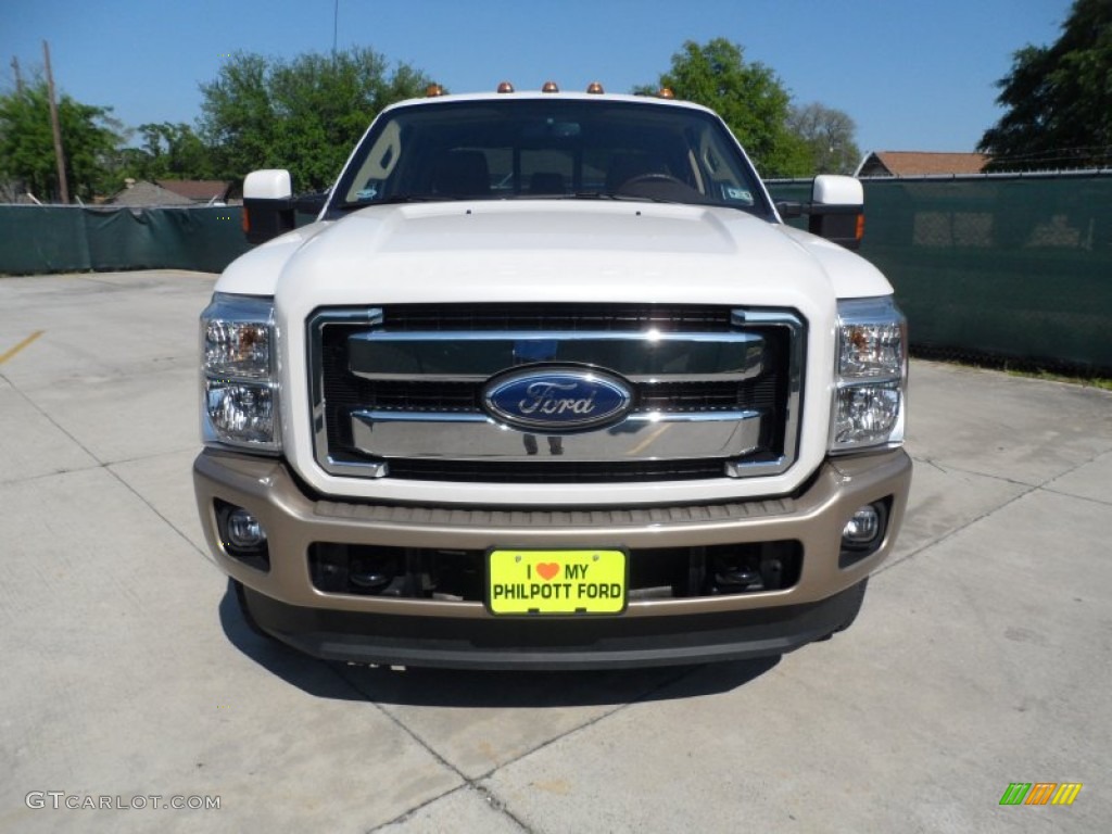 2012 F350 Super Duty King Ranch Crew Cab 4x4 Dually - Oxford White / Chaparral Leather photo #8