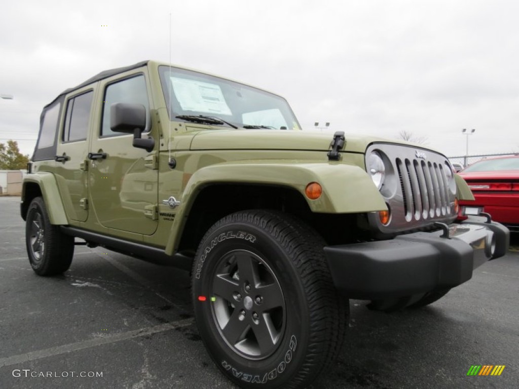 Commando Green 2013 Jeep Wrangler Unlimited Oscar Mike Freedom Edition 4x4 Exterior Photo #75180569