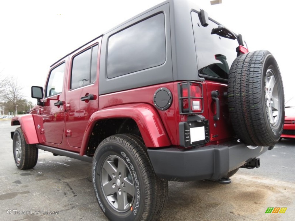 2013 Wrangler Unlimited Oscar Mike Freedom Edition 4x4 - Deep Cherry Red Crystal Pearl / Freedom Edition Black/Silver photo #2