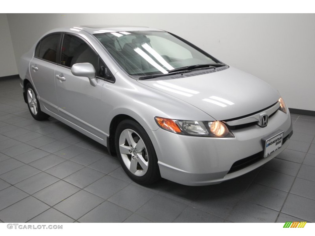 2008 Civic EX Sedan - Alabaster Silver Metallic / Gray photo #6