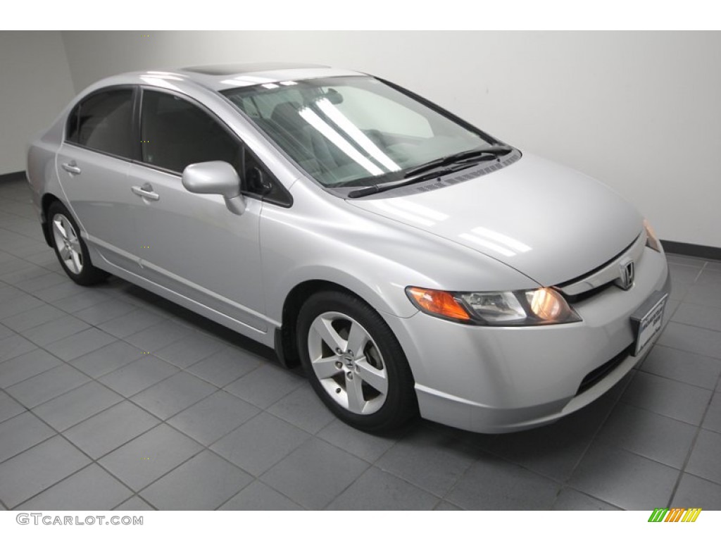 2008 Civic EX Sedan - Alabaster Silver Metallic / Gray photo #8