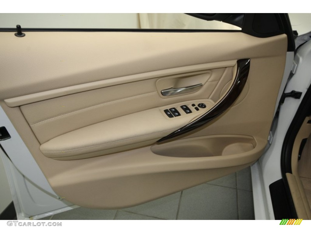 2013 BMW 3 Series 335i Sedan Venetian Beige Door Panel Photo #75192112