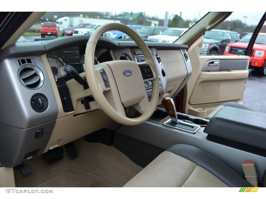 2007 Ford Expedition Eddie Bauer 4x4 Camel/Grey Stone Dashboard Photo #75192289