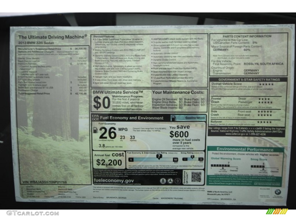2013 3 Series 328i Sedan - Glacier Silver Metallic / Black photo #27