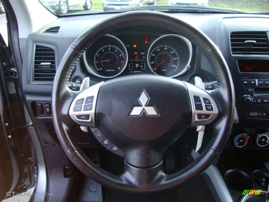 2011 Mitsubishi Outlander Sport ES Black Steering Wheel Photo #75195642