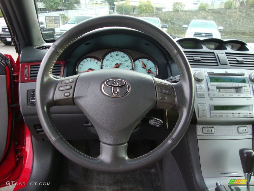 2005 Toyota Solara SLE V6 Convertible Dark Stone Steering Wheel Photo #75197220