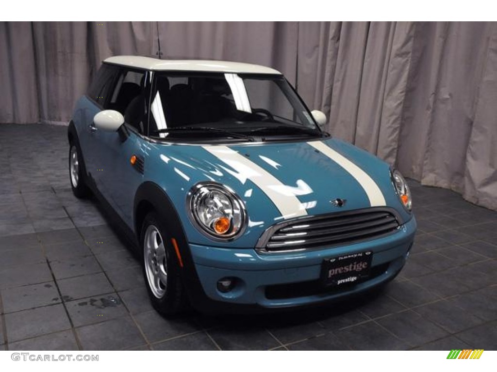 2010 Cooper Hardtop - Oxygen Blue / Checkered Carbon Black/Black photo #4