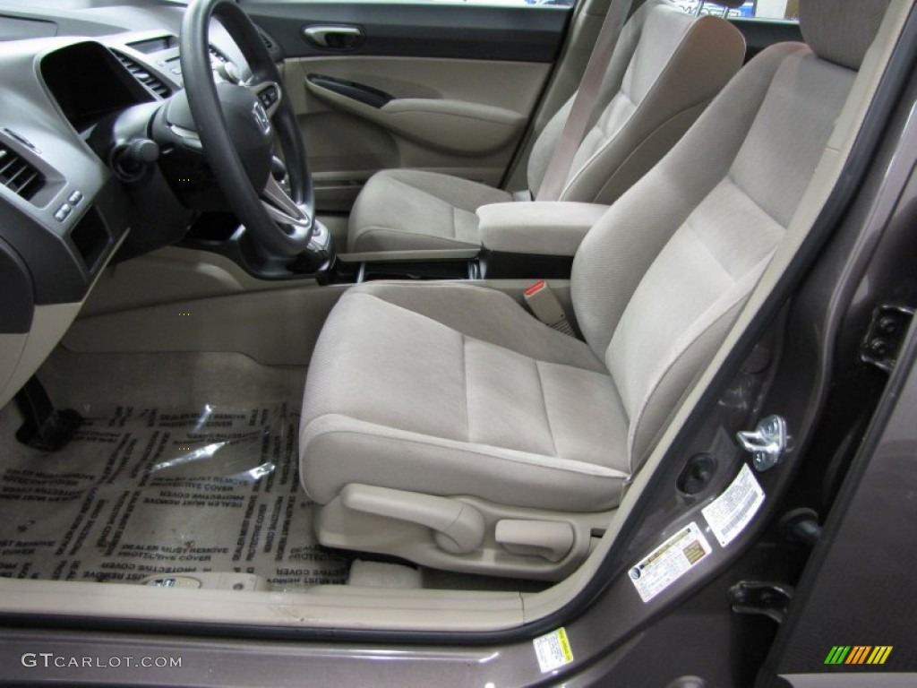 2011 Civic LX Sedan - Urban Titanium Metallic / Beige photo #6