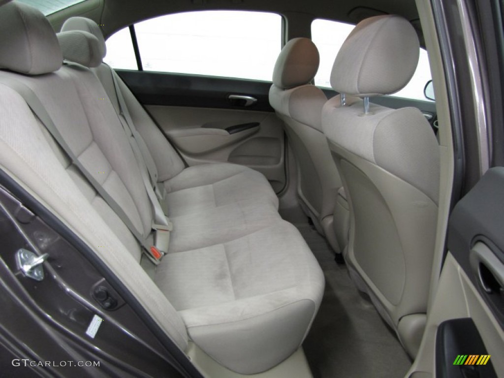 2011 Civic LX Sedan - Urban Titanium Metallic / Beige photo #8