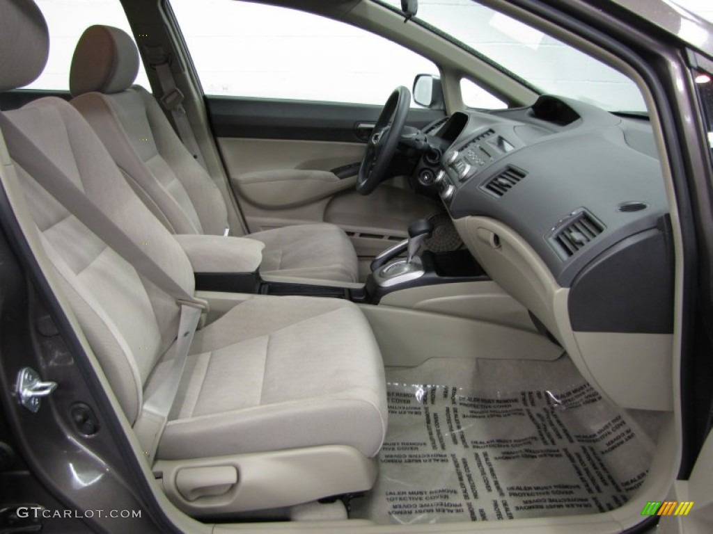 2011 Civic LX Sedan - Urban Titanium Metallic / Beige photo #9