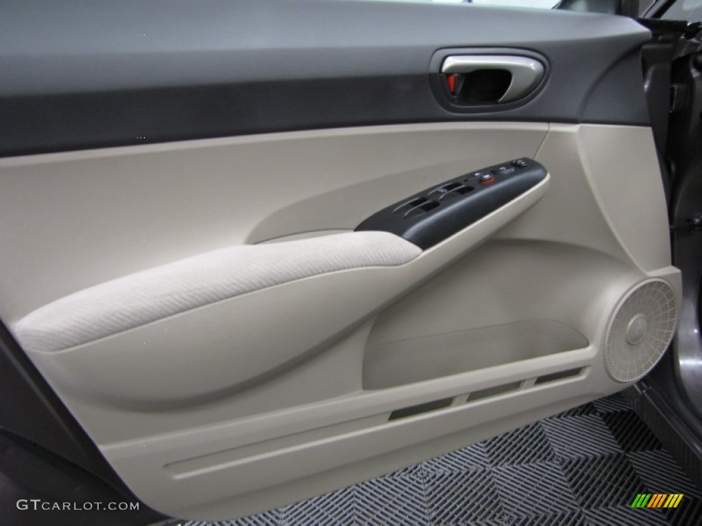 2011 Civic LX Sedan - Urban Titanium Metallic / Beige photo #10