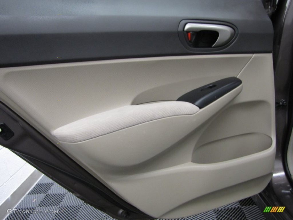 2011 Civic LX Sedan - Urban Titanium Metallic / Beige photo #12