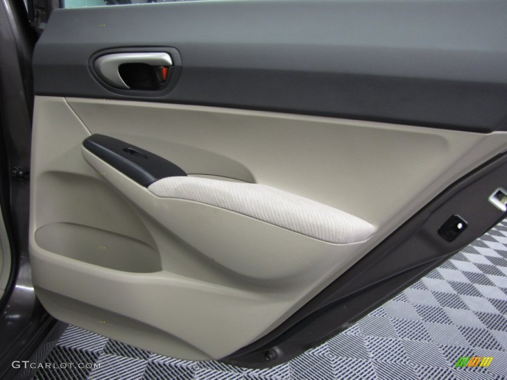 2011 Civic LX Sedan - Urban Titanium Metallic / Beige photo #13