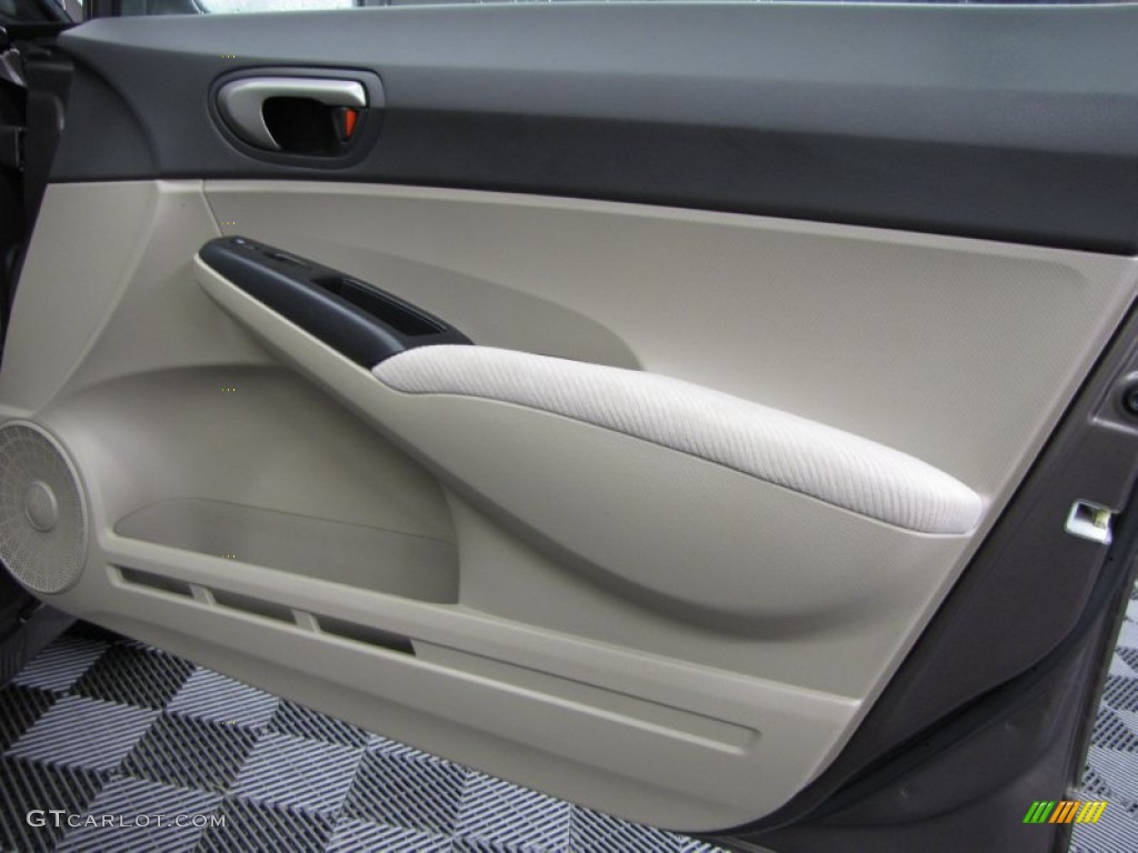 2011 Civic LX Sedan - Urban Titanium Metallic / Beige photo #14
