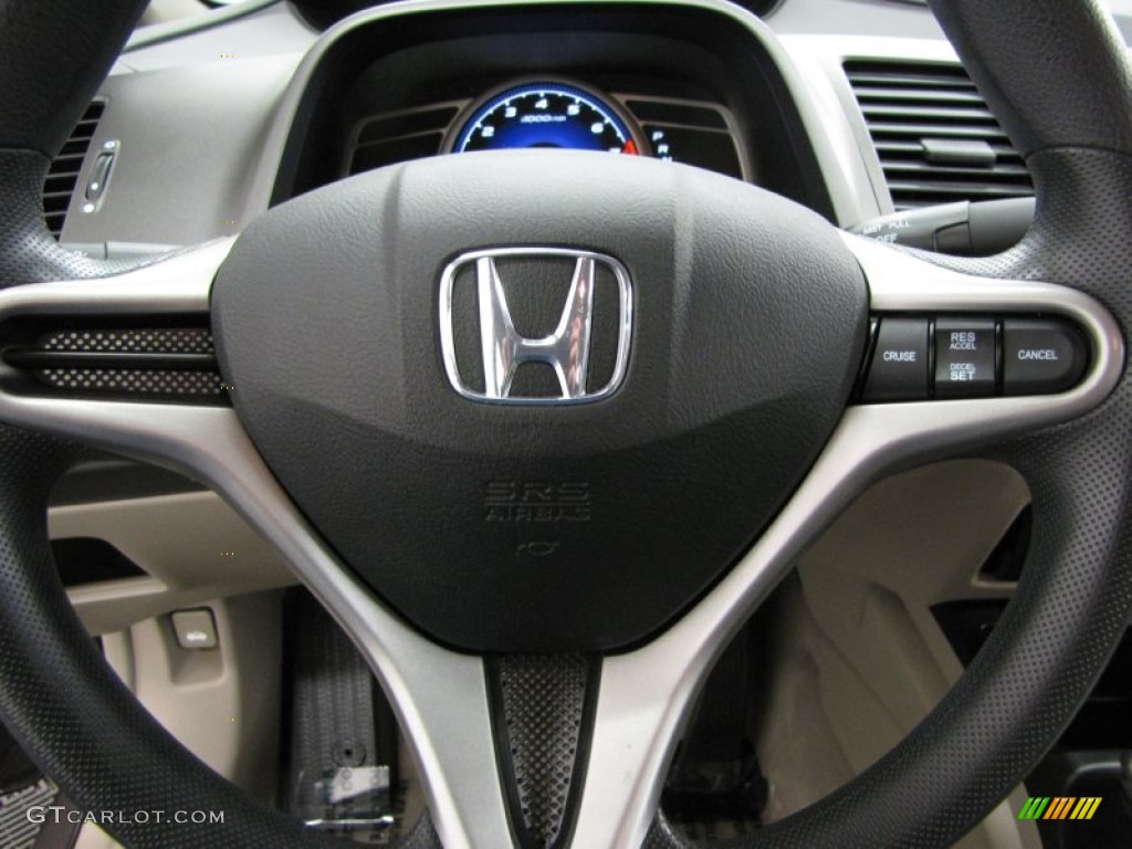 2011 Civic LX Sedan - Urban Titanium Metallic / Beige photo #15