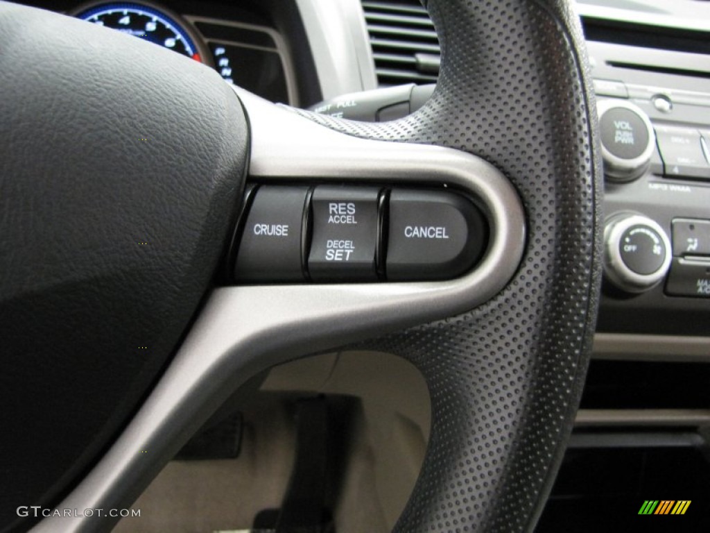 2011 Civic LX Sedan - Urban Titanium Metallic / Beige photo #16